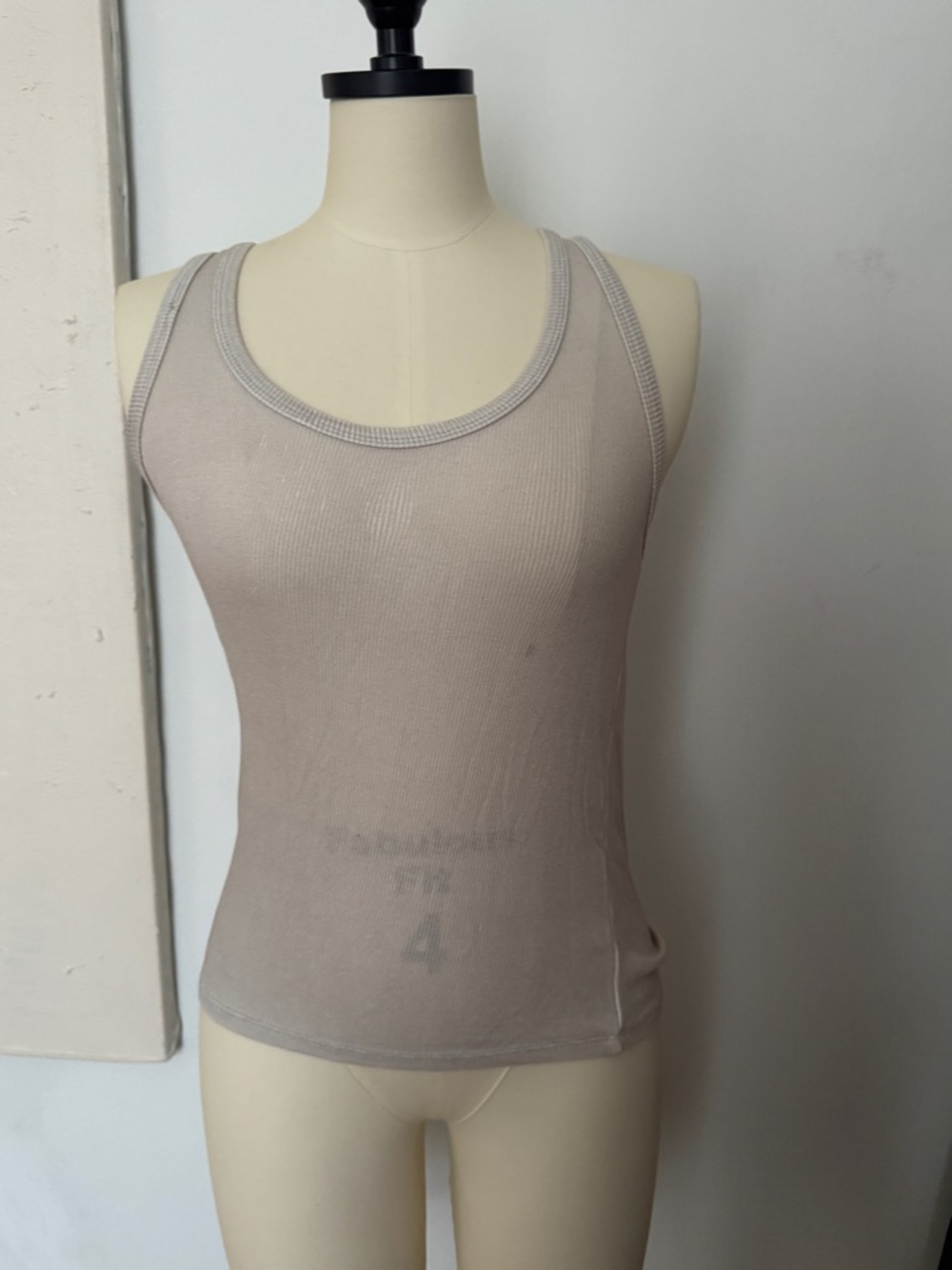 Women's Ribbed Tank Top in Taupe